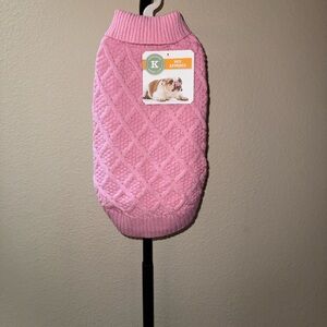 Kensington Kennel Club Pink Dog Diamond Cable Knit Sweater Size M